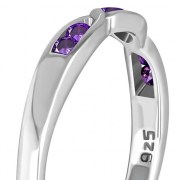 Amethyst CZ Silver Womens Ring, r287